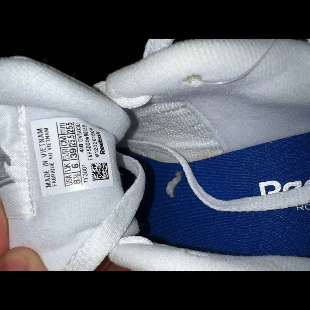 Reebok Womens Classic DV5030 White Running Shoes Lace Up Low Top Size 8.5
